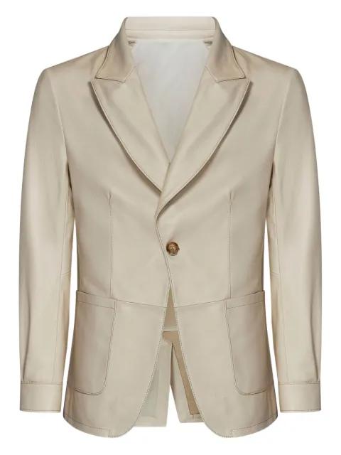 single-button patch-pocket blazer by FRANZESE COLLECTION