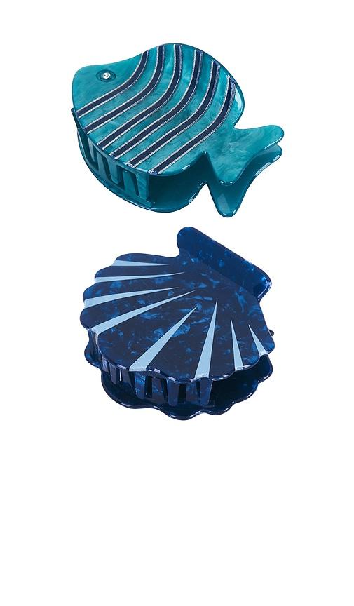 Frasier Sterling Amalfi Claw Clip Set in Blue by FRASIER STERLING