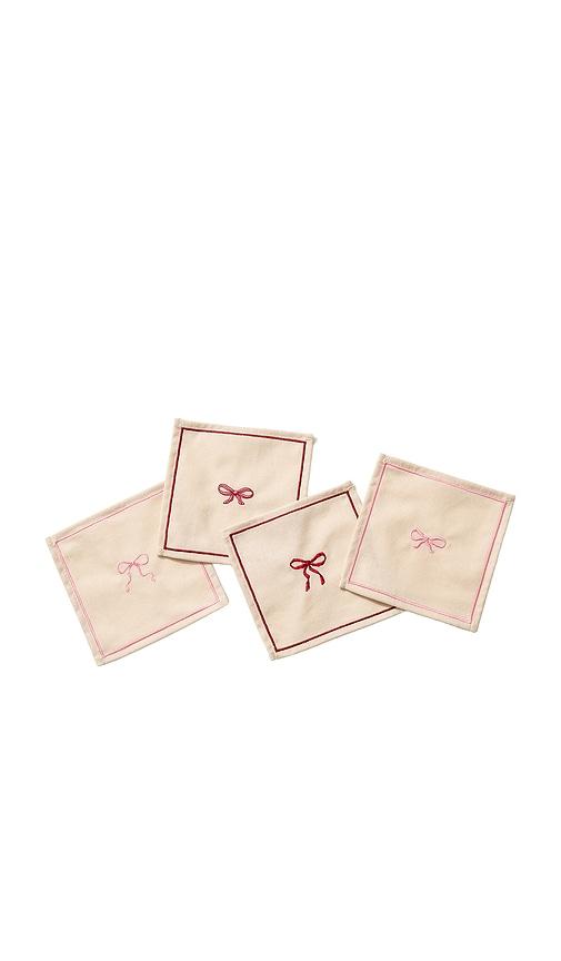 Frasier Sterling Bows Cocktail Napkins Set Of 4 in Cream by FRASIER STERLING