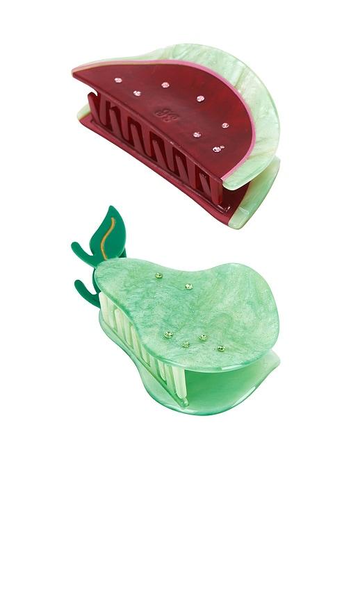 Frasier Sterling Cabo Claw Clip Set in Burgundy,Green by FRASIER STERLING