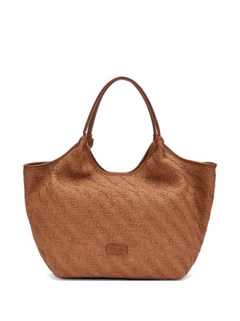 woven diagonal-stripe tote bag by FRAU