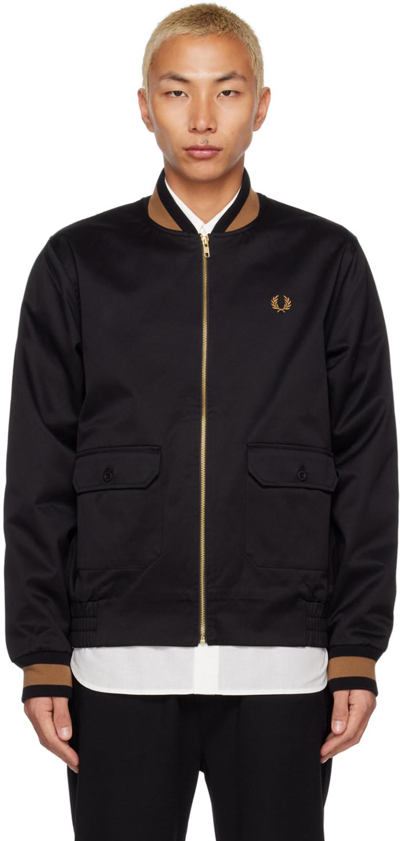 Black J4851 Tennis Bomber Jacket by FRED PERRY