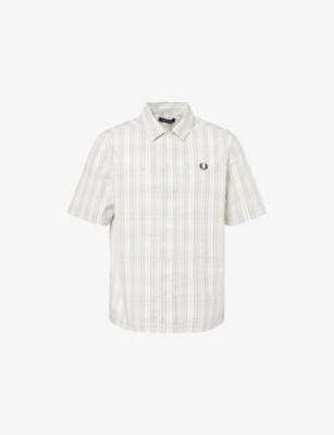 Checked Cotton Seersucker Shirt by FRED PERRY