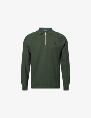 Dash Taped Raglan-Sleeves Cotton Polo Shirt by FRED PERRY