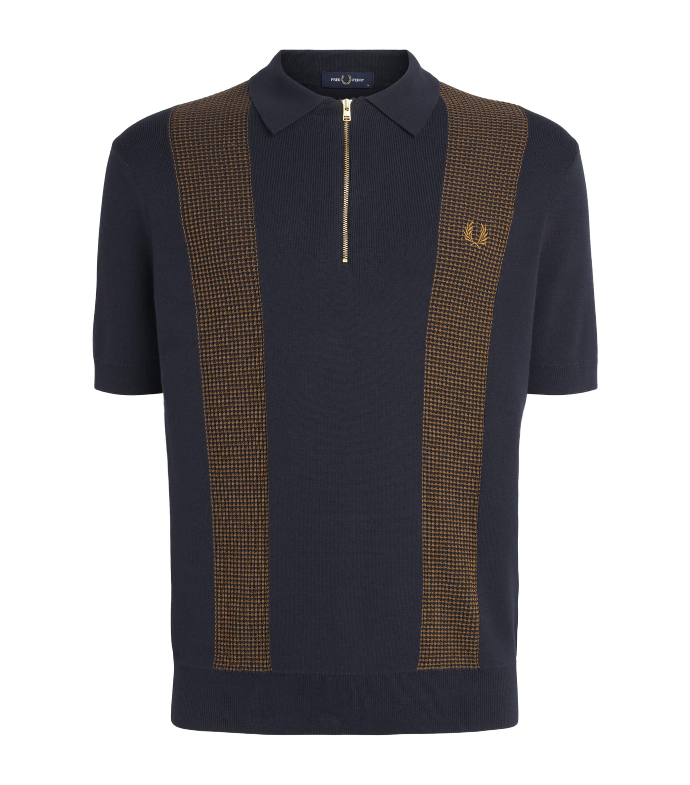 Fred Perry Cotton Panelled Zip-Up Polo Shirt by FRED PERRY