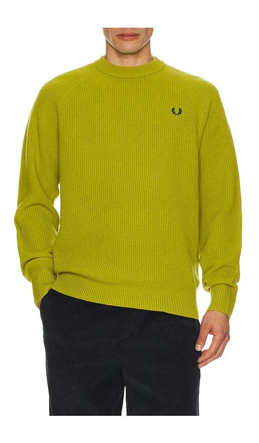 Fred Perry Lambswool Raglan Jumper in Sage by FRED PERRY