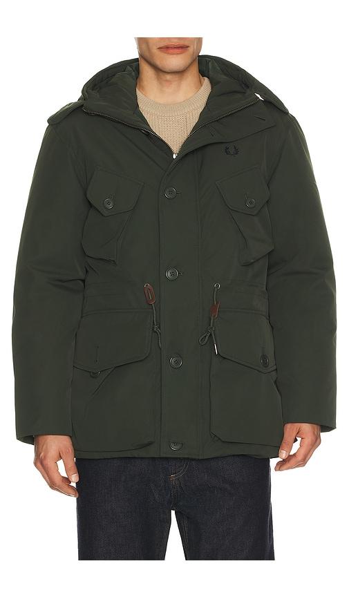 Fred Perry Patch Pocket Puffer Jacket in Dark Green by FRED PERRY
