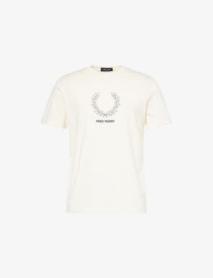 Laurel Wreath Embroidered Cotton T-shirt by FRED PERRY