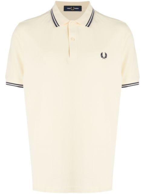 Laurel Wreath-embroidered cotton polo shirt by FRED PERRY