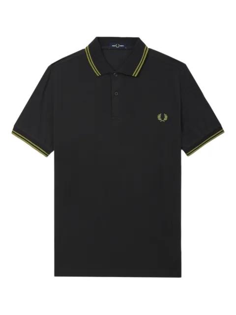 Laurel wreath-embroidered cotton polo shirt by FRED PERRY