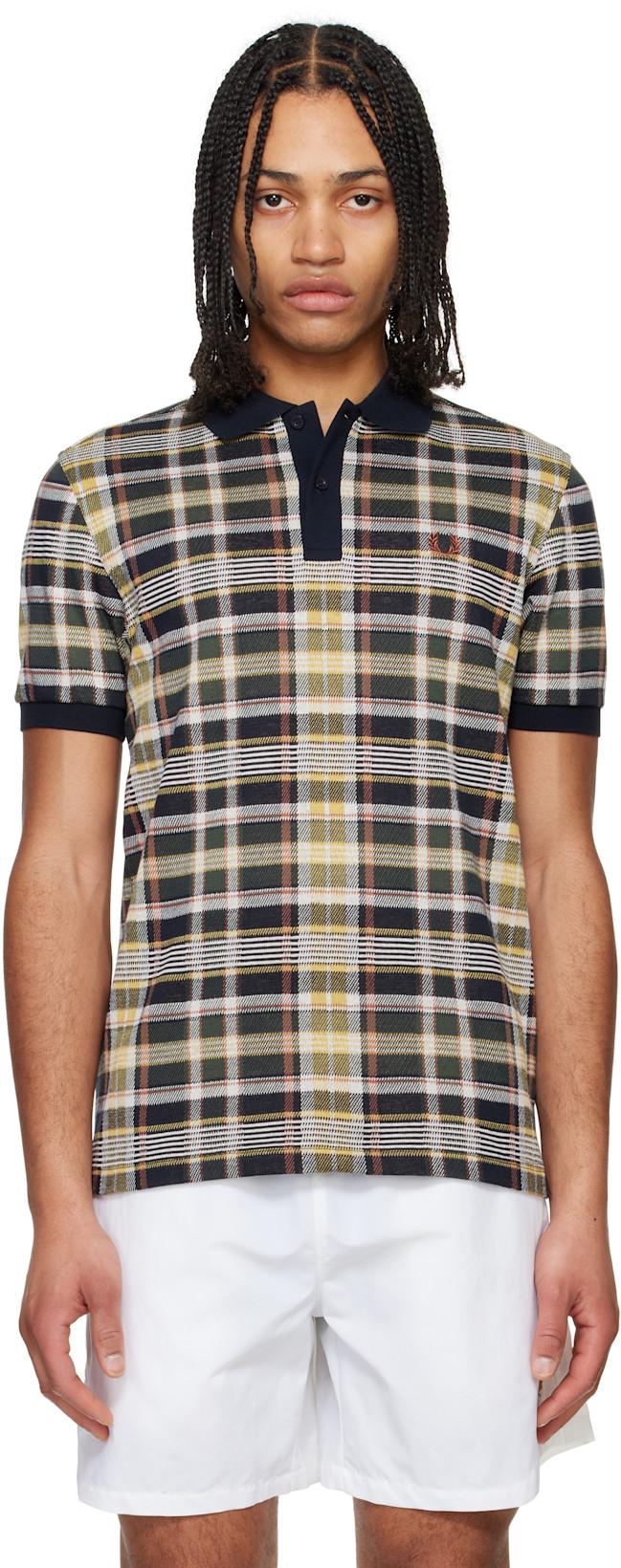 Navy Madras Polo by FRED PERRY