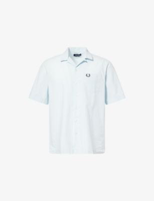 Revere-Collar Cotton Seersucker Shirt by FRED PERRY
