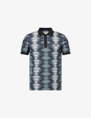 Soundwave Glitch Short-Sleeves Cotton-Piqué Polo Shirt by FRED PERRY