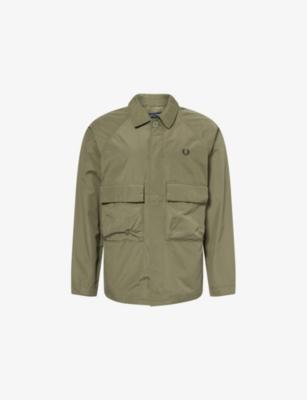 Utility Embroidered-Logo Woven Shirt by FRED PERRY