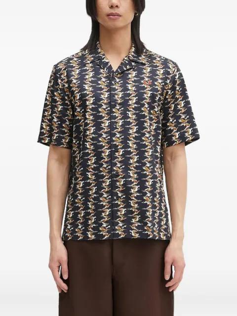 camp-collar patterned shirt by FRED PERRY