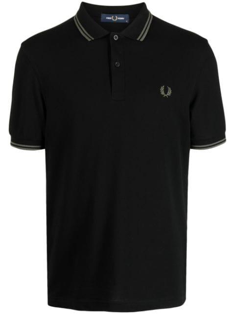contrast-trim cotton polo shirt by FRED PERRY
