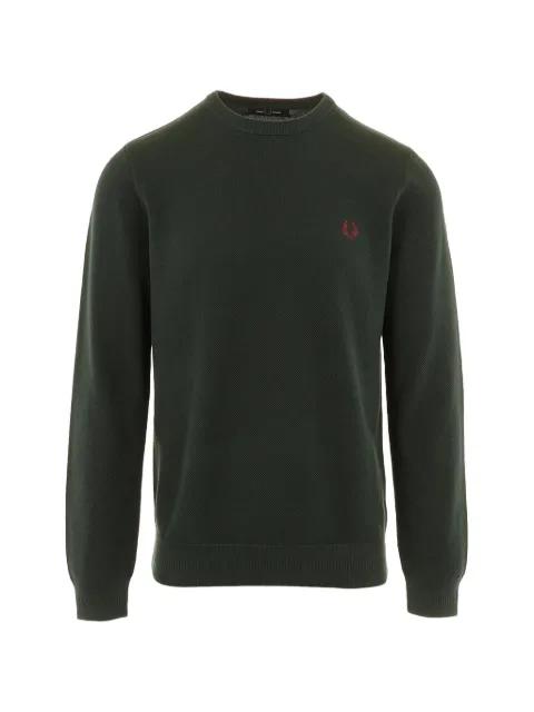 embroidered crew-neck sweater by FRED PERRY
