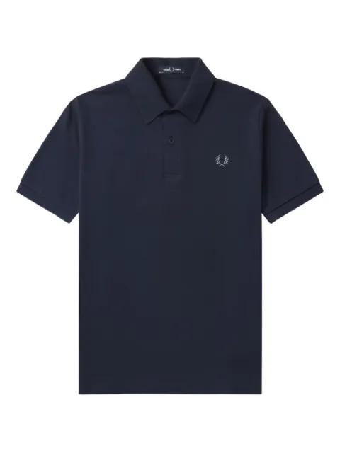 embroidered laurel-wreath polo shirt by FRED PERRY embroidered laurel-wreath polo shirt by FRED PERRY