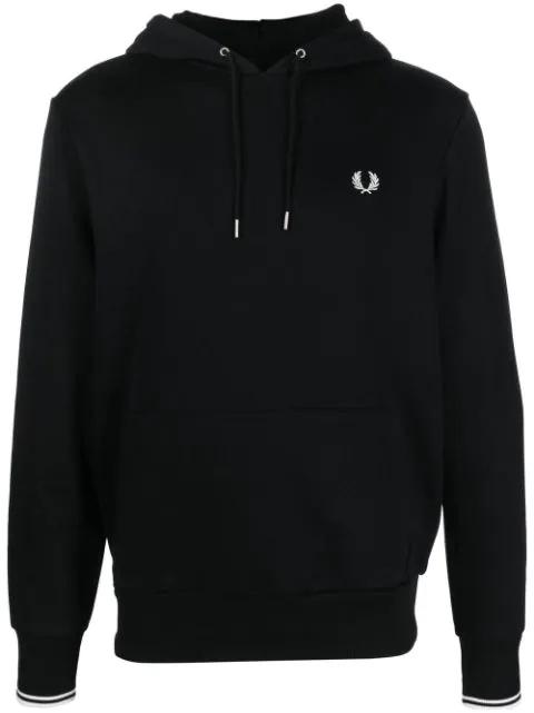 embroidered-logo detail hoodie by FRED PERRY