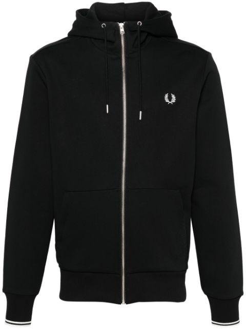 embroidered-logo zip-up jacket by FRED PERRY