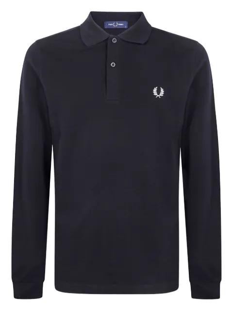 embroidered long-sleeve polo shirt by FRED PERRY