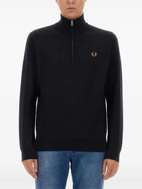 half-zip logo-detail sweater by FRED PERRY