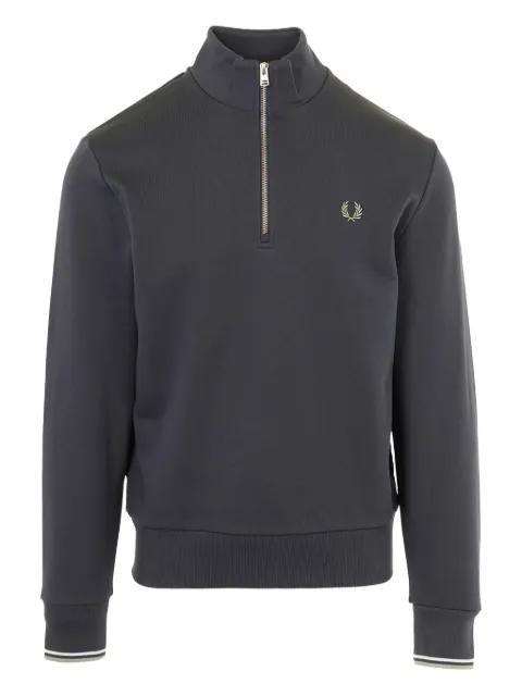 half-zip logo sweatshirt by FRED PERRY