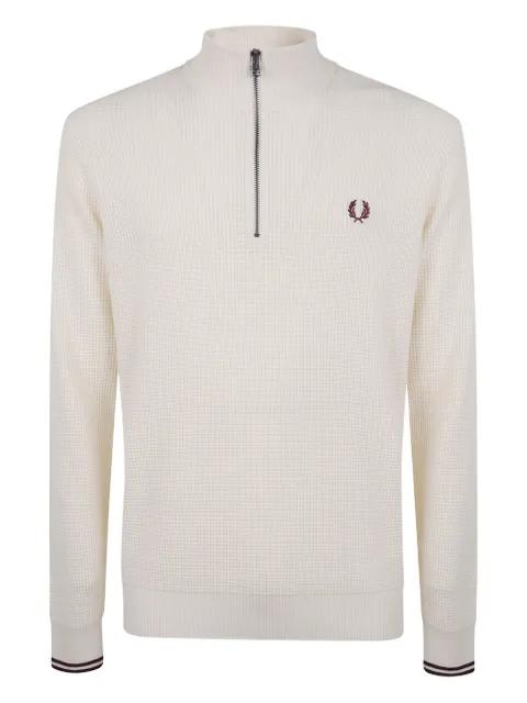 half-zip waffle sweater by FRED PERRY