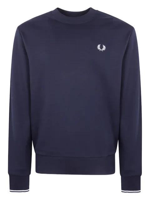 laurel-embroidered cotton sweatshirt by FRED PERRY