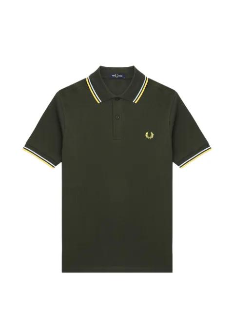 laurel-wreath striped polo shirt by FRED PERRY