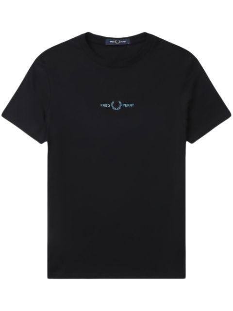 logo-embroidered cotton T-shirt by FRED PERRY