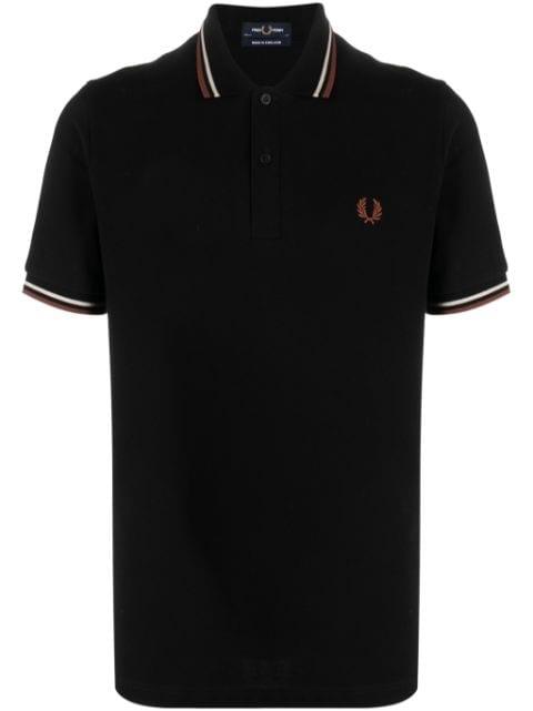 logo-embroidered cotton polo shirt by FRED PERRY