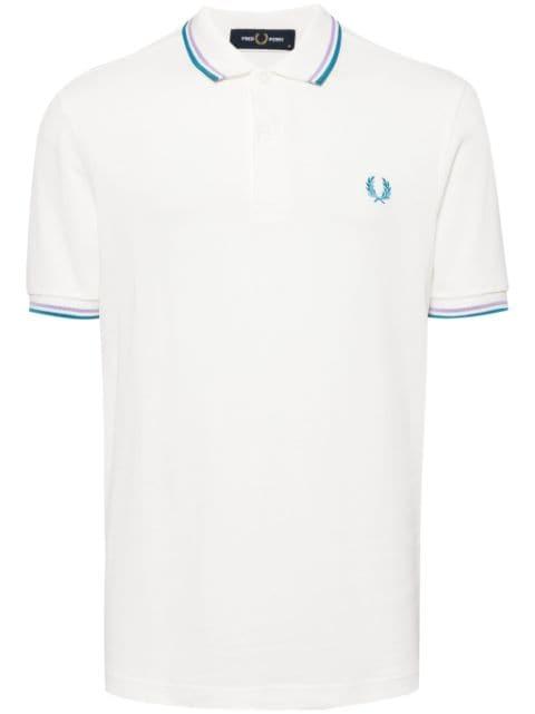 logo-embroidered cotton polo shirt by FRED PERRY