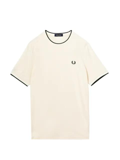 logo-embroidered crew neck T-shirt by FRED PERRY
