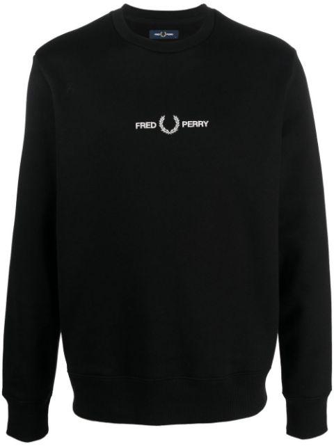 logo-embroidered crew-neck sweatshirt by FRED PERRY