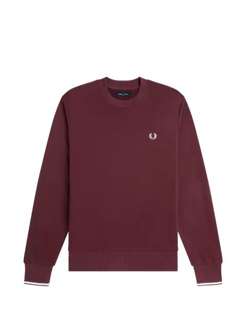 logo-embroidered ribbed sweatshirt by FRED PERRY