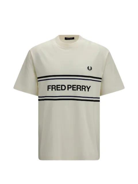logo-print striped T-shirt by FRED PERRY