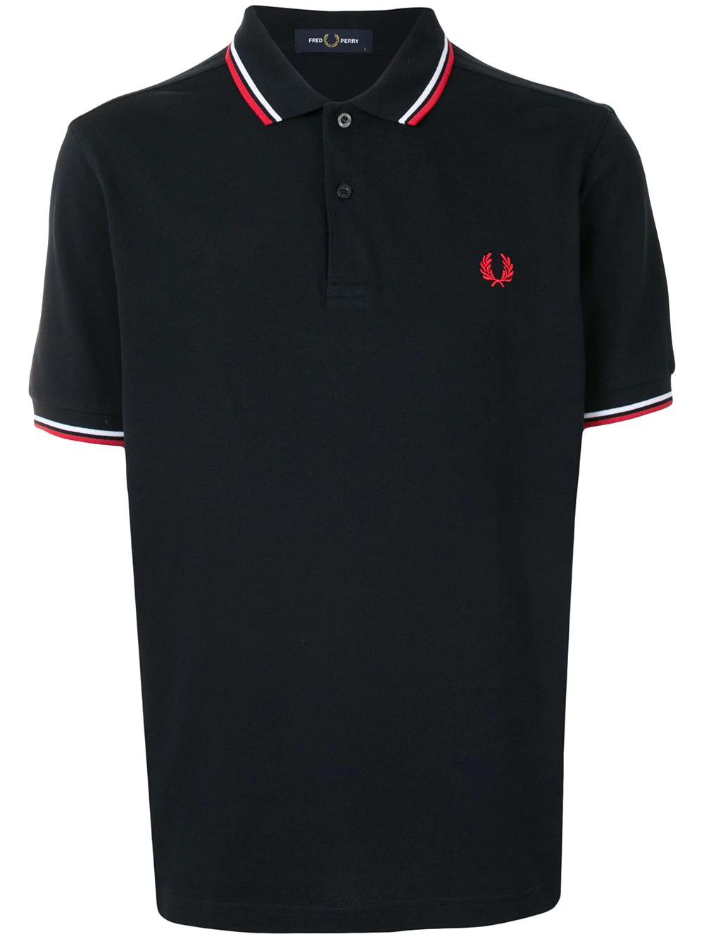 stripe-trim logo polo shirt by FRED PERRY