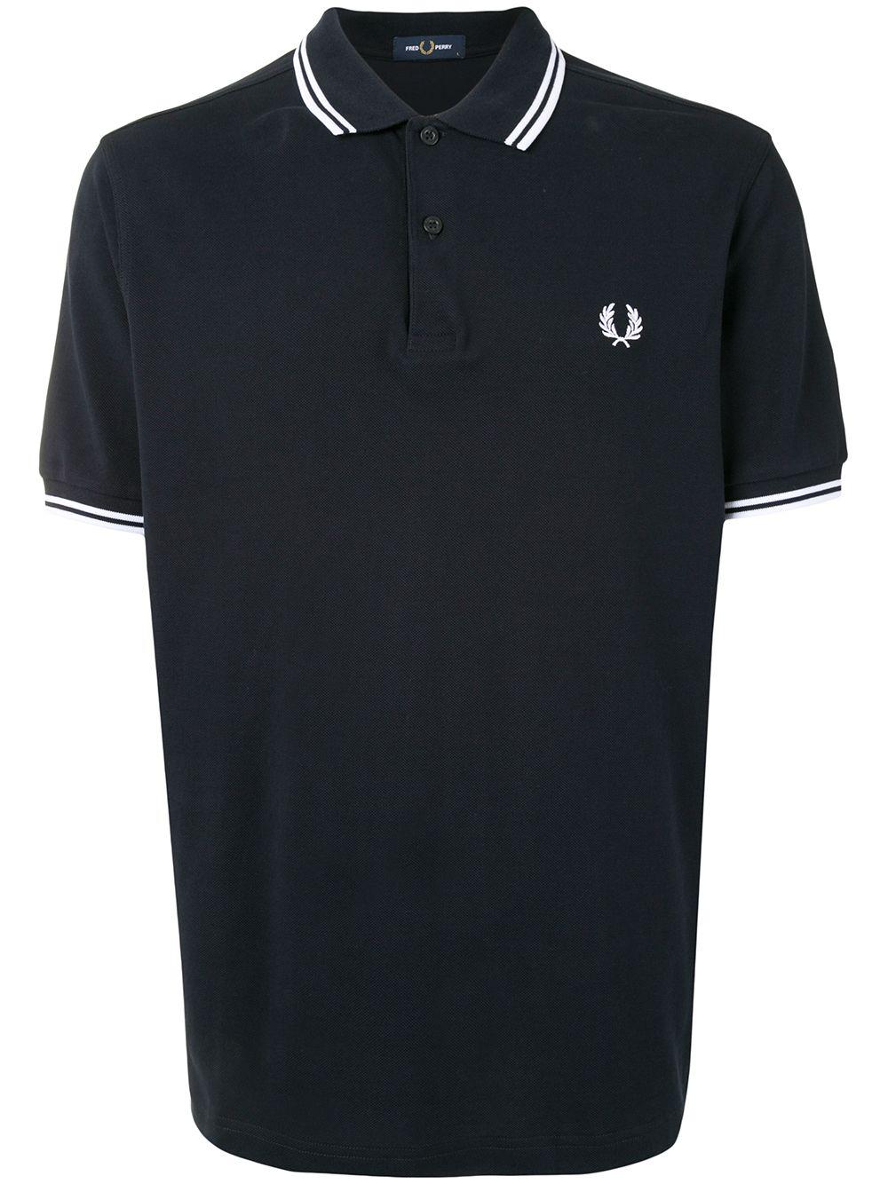 stripe-trim logo polo shirt by FRED PERRY