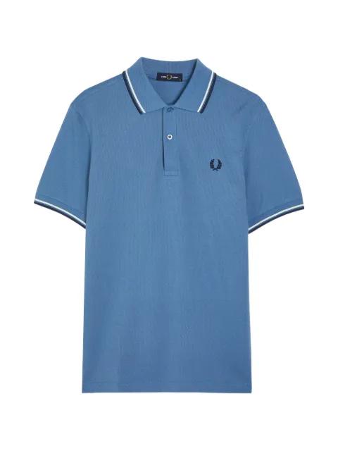 striped-detail polo shirt by FRED PERRY