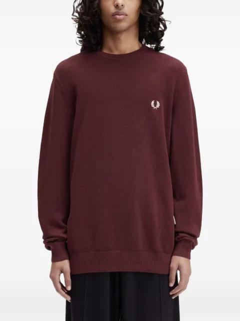 textured logo sweater by FRED PERRY