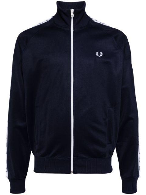 wreath-embroidered logo-tape track jacket by FRED PERRY