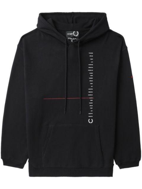 x Raf Simons logo-embroidered hoodie by FRED PERRY