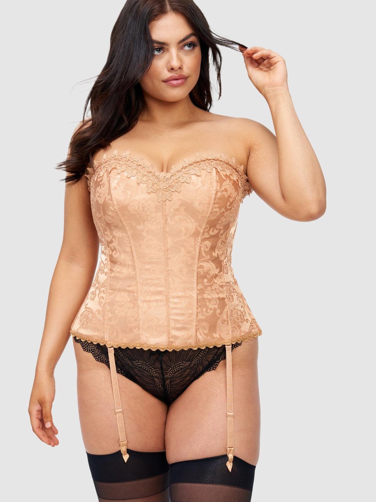 Hollywood Dream Sweetheart Corset in Toast by FREDERICK'S OF HOLLYWOOD