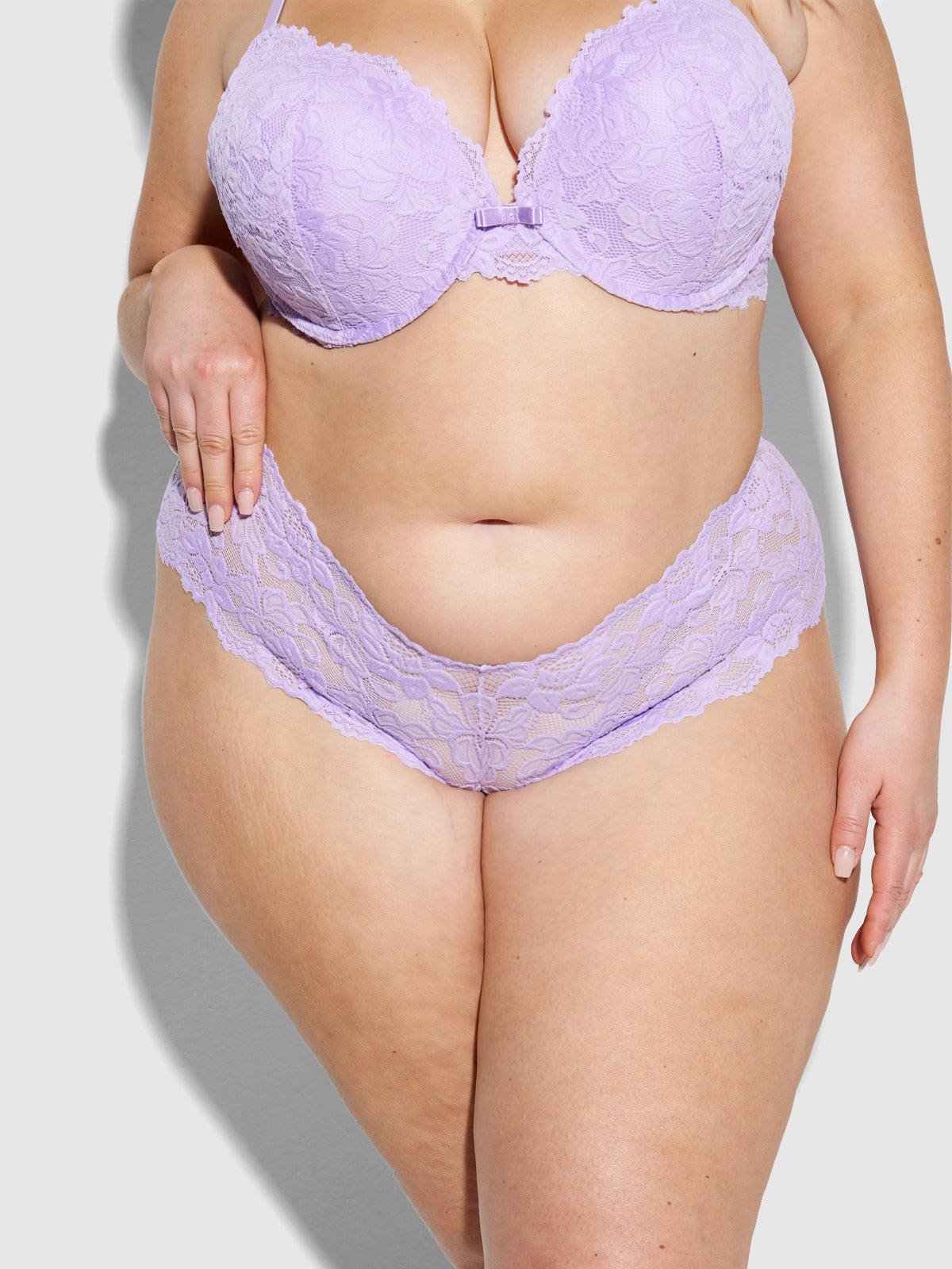 Jessica Lace Crotchless Cheeky in Lilac Breeze by FREDERICK'S OF HOLLYWOOD