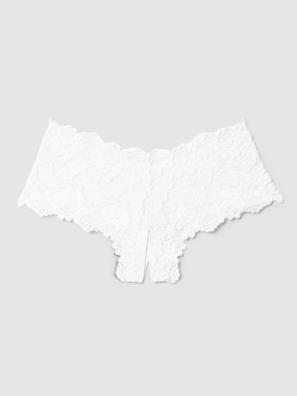 Jessica Lace Crotchless Cheeky in White by FREDERICK'S OF HOLLYWOOD