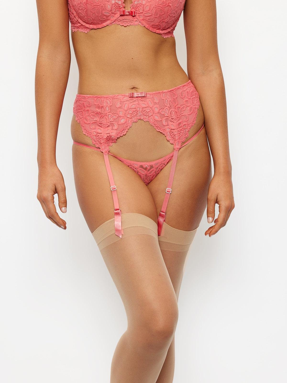 Jessica Lace Garter Belt in Tea Rose/Quartz Pink by FREDERICK'S OF HOLLYWOOD