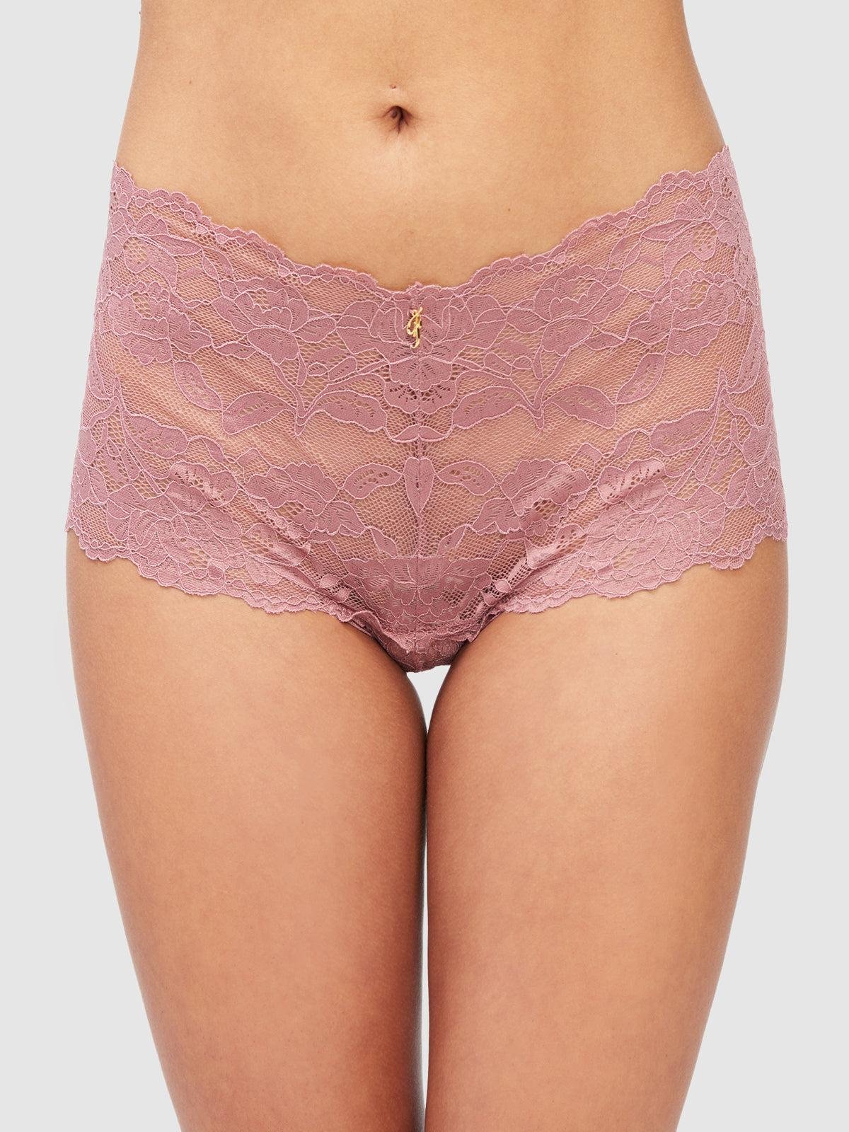 Mabel Crotchless Lace Up Back Cheeky in Sunstone by FREDERICK'S OF HOLLYWOOD