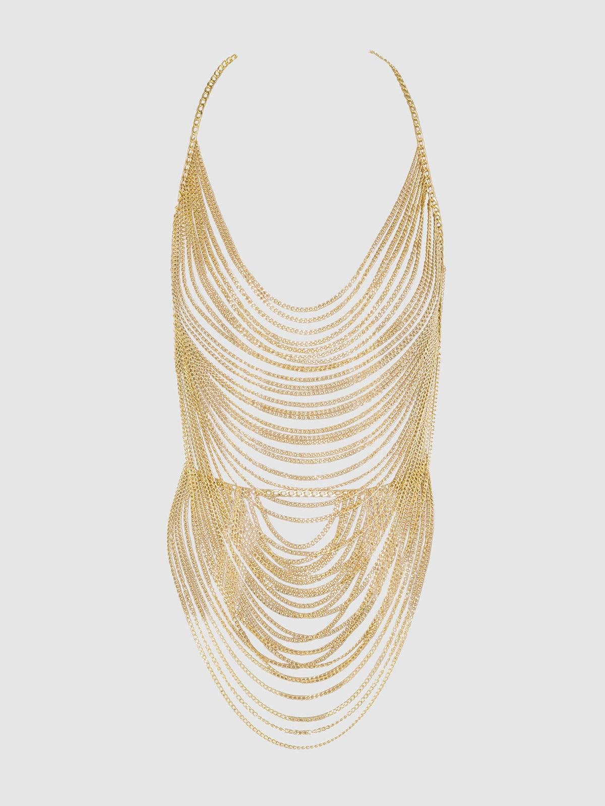 ZIGGY CHAIN CHEMISE DRESS Lingerie in Gold by FREDERICK'S OF HOLLYWOOD