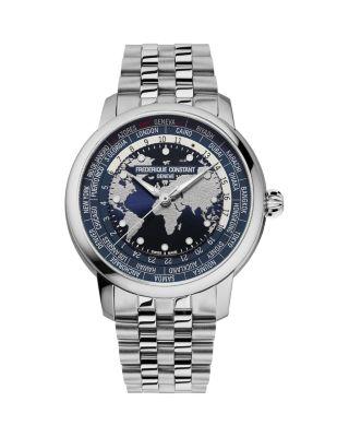 Classic Worldtimer Manufacture Bracelet Watch by FREDERIQUE CONSTANT